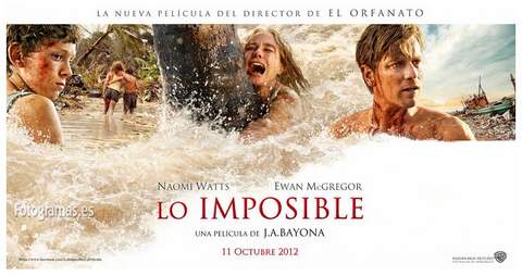 Primeras críticas de ‘LO IMPOSIBLE’. Aplaudida por los críticos de cine en Toronto.