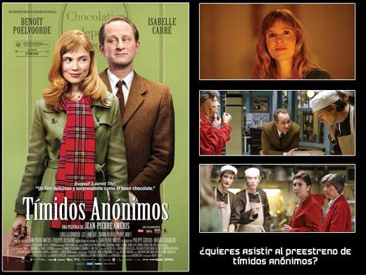 Concurso preestreno de Tímidos Anónimos. Tenemos 5 entradas dobles