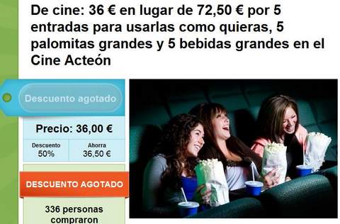 Ofertas y descuentos para ir al cine.