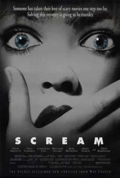 Póster de la película Scream, con Drew Barrymore